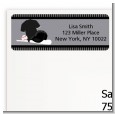 Baseball Jersey Black and White - Birthday Party Return Address Labels thumbnail