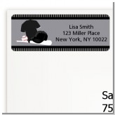 Baseball Jersey Black and White - Birthday Party Return Address Labels