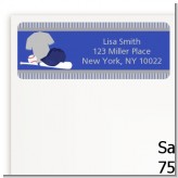 Baseball Jersey Blue and Grey - Birthday Party Return Address Labels