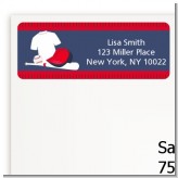 Baseball Jersey Blue and Red - Birthday Party Return Address Labels