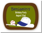 Baseball - Personalized Birthday Party Rounded Corner Stickers