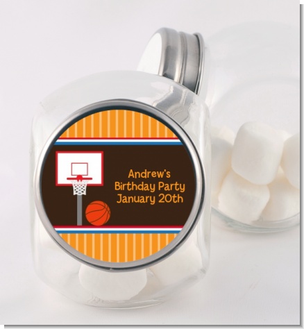 Basketball - Personalized Birthday Party Candy Jar