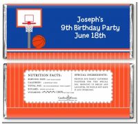 Basketball Jersey Blue and Orange - Personalized Birthday Party Candy Bar Wrappers