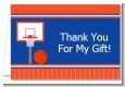 Basketball Jersey Blue and Orange - Birthday Party Thank You Cards thumbnail