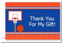 Basketball Jersey Blue and Orange - Birthday Party Thank You Cards