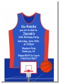 Basketball Jersey Blue and Red - Birthday Party Petite Invitations