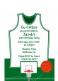 Basketball Jersey Green and White - Birthday Party Petite Invitations thumbnail