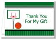 Basketball Jersey Green and White - Birthday Party Thank You Cards thumbnail