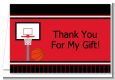 Basketball Jersey Red and Black - Birthday Party Thank You Cards thumbnail