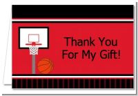 Basketball Jersey Red and Black - Birthday Party Thank You Cards