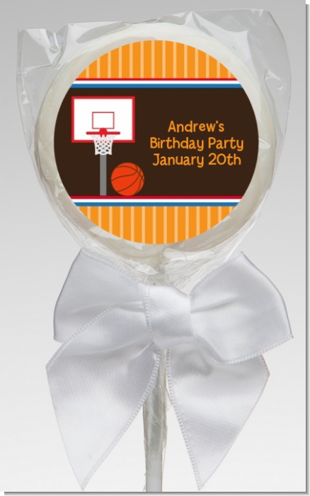 Basketball - Personalized Birthday Party Lollipop Favors