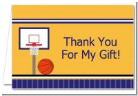 Basketball Purple and Yellow - Birthday Party Thank You Cards