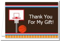 Basketball - Birthday Party Thank You Cards