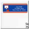 Basketball Jersey Blue and Orange - Birthday Party Return Address Labels thumbnail