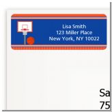 Basketball Jersey Blue and Orange - Birthday Party Return Address Labels
