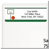 Basketball Jersey Green and White - Birthday Party Return Address Labels