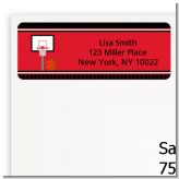 Basketball Jersey Red and Black - Birthday Party Return Address Labels