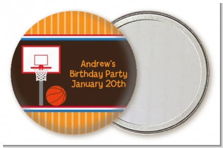 Basketball - Personalized Birthday Party Pocket Mirror Favors