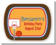 Basketball - Personalized Birthday Party Rounded Corner Stickers thumbnail