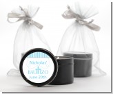 Bautizo Cross Blue - Baptism / Christening Black Candle Tin Favors