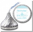 Bautizo Cross Blue - Hershey Kiss Baptism / Christening Sticker Labels thumbnail