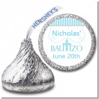 Bautizo Cross Blue - Hershey Kiss Baptism / Christening Sticker Labels