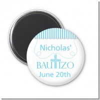 Bautizo Cross Blue - Personalized Baptism / Christening Magnet Favors