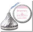 Bautizo Cross Pink - Hershey Kiss Baptism / Christening Sticker Labels thumbnail