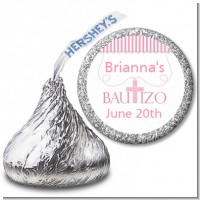 Bautizo Cross Pink - Hershey Kiss Baptism / Christening Sticker Labels
