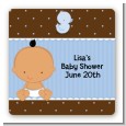 Baby Boy Hispanic - Square Personalized Baby Shower Sticker Labels thumbnail