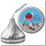 BBQ Grill - Hershey Kiss Birthday Party Sticker Labels