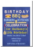 BBQ Hotdogs and Hamburgers - Birthday Party Petite Invitations