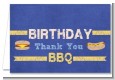 BBQ Hotdogs and Hamburgers - Birthday Party Thank You Cards thumbnail