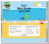 Beach Baby African American Boy - Personalized Baby Shower Candy Bar Wrappers
