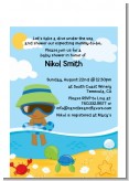 Beach Baby African American Boy - Baby Shower Petite Invitations
