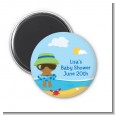 Beach Baby African American Boy - Personalized Baby Shower Magnet Favors thumbnail