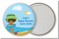 Beach Baby African American Boy - Personalized Baby Shower Pocket Mirror Favors