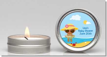 Beach Baby African American Girl - Baby Shower Candle Favors