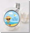 Beach Baby African American Girl - Personalized Baby Shower Candy Jar thumbnail