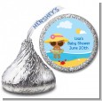 Beach Baby African American Girl - Hershey Kiss Baby Shower Sticker Labels thumbnail