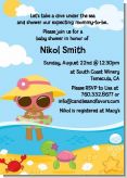 Beach Baby African American Girl - Baby Shower Invitations
