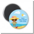 Beach Baby African American Girl - Personalized Baby Shower Magnet Favors thumbnail