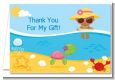 Beach Baby African American Girl - Baby Shower Thank You Cards thumbnail