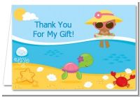 Beach Baby African American Girl - Baby Shower Thank You Cards