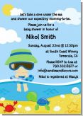 Beach Baby Asian Boy - Baby Shower Invitations