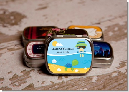 Beach Baby Asian Boy - Personalized Baby Shower Mint Tins