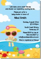 Beach Baby Asian Girl - Baby Shower Invitations