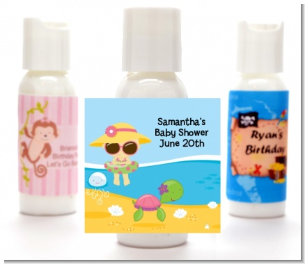 Beach Baby Asian Girl - Personalized Baby Shower Lotion Favors
