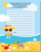 Beach Baby Asian Girl - Baby Shower Notes of Advice