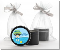 Beach Baby Boy - Baby Shower Black Candle Tin Favors